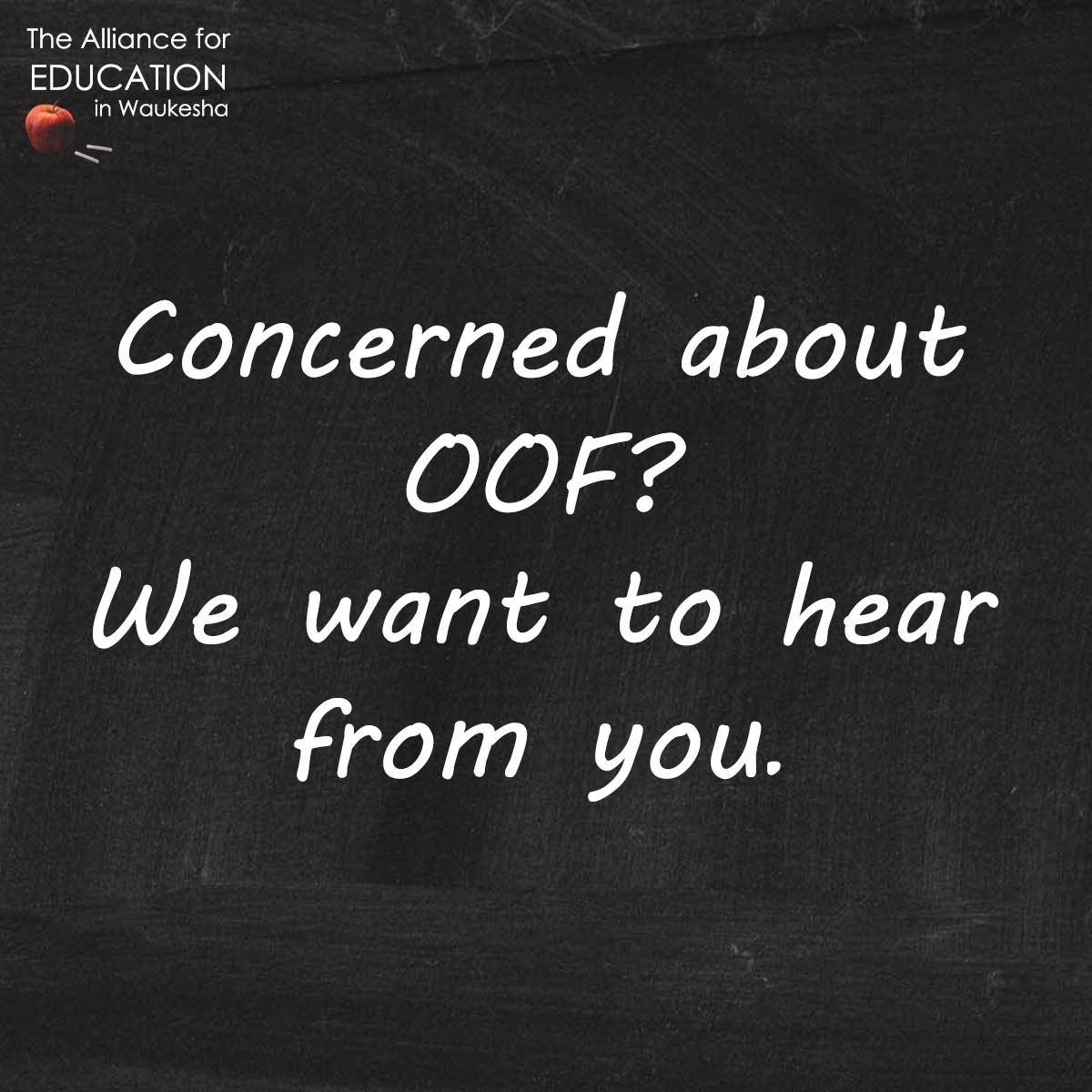 Concerned about OOF? We want to hear from you.